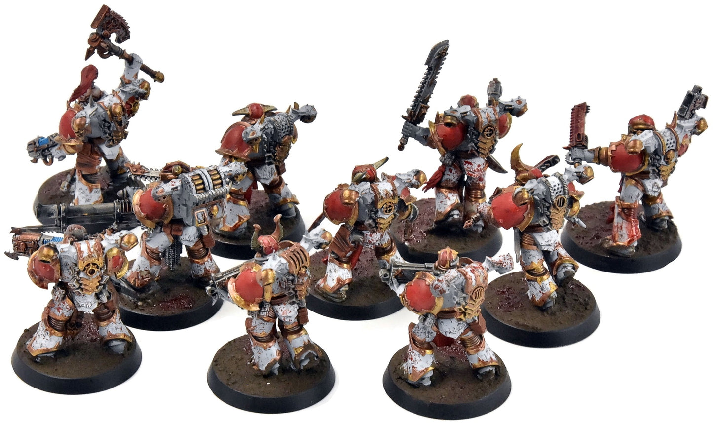 CHAOS SPACE MARINES 10 Chaos Space Marines #1 WELL PAINTED Legionnaries 40K