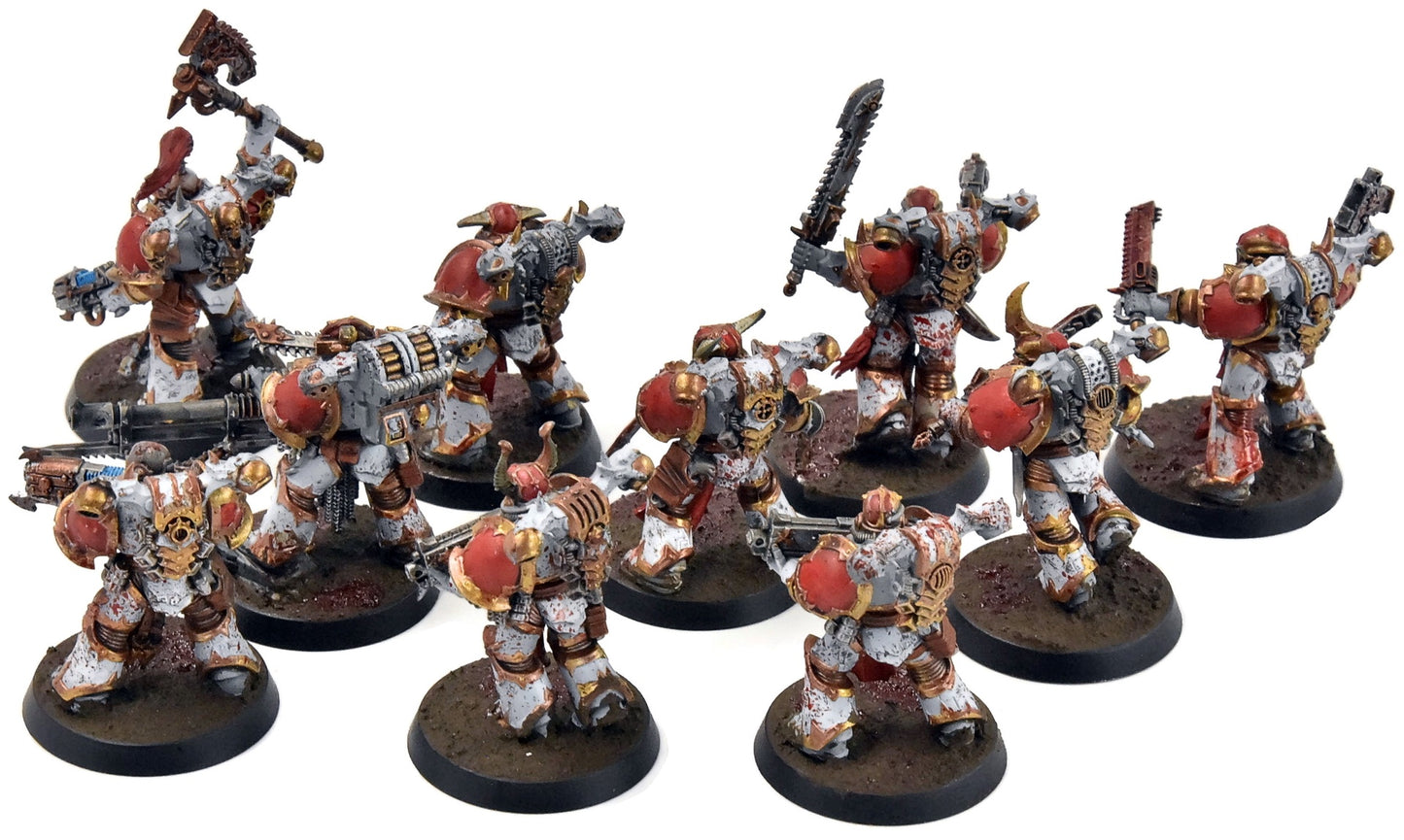CHAOS SPACE MARINES 10 Chaos Space Marines #1 WELL PAINTED Legionnaries 40K