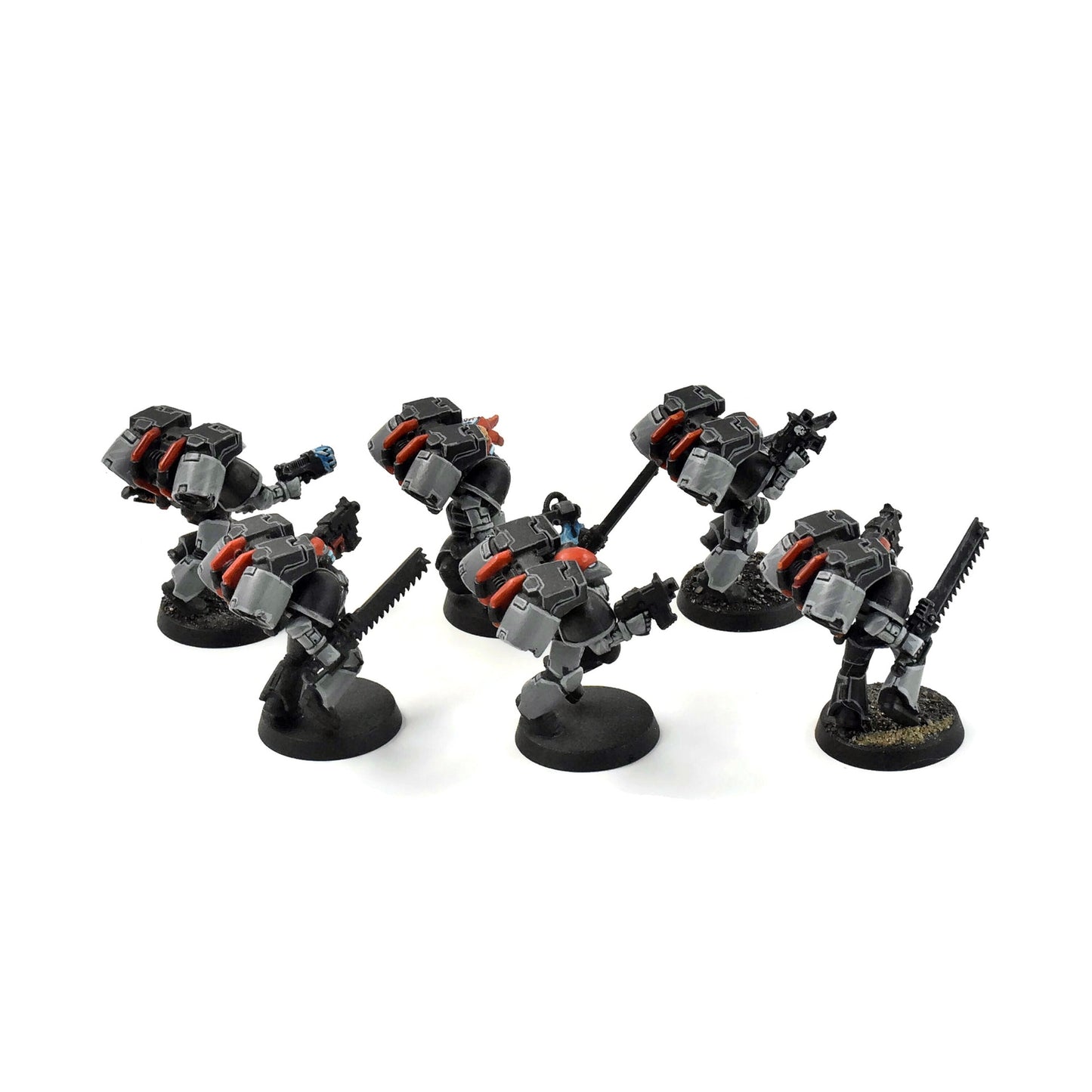 SPACE MARINES 6 Assault Marines #2 WELL PAINTED Warhammer 40K