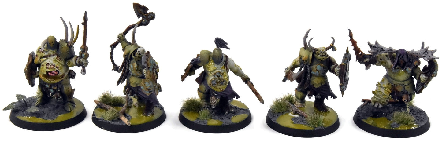 MAGGOTKIN OF NURGLE 5 Putrid Blightkings #1 Converted WELL PAINTED Sigmar