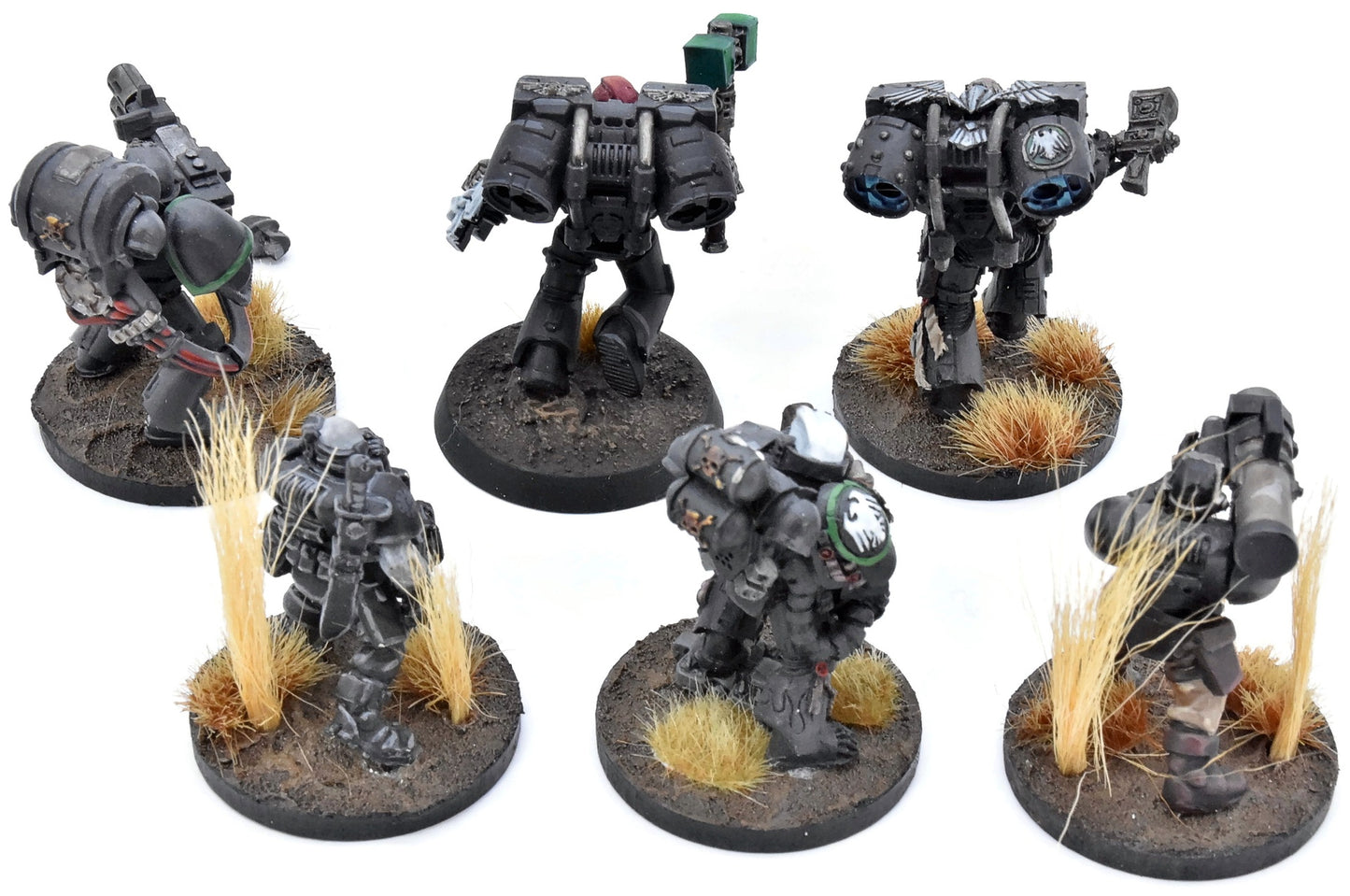 SPACE MARINES 6 Loose Models #1 METAL PARTS WELL PAINTED 40K Some Metal