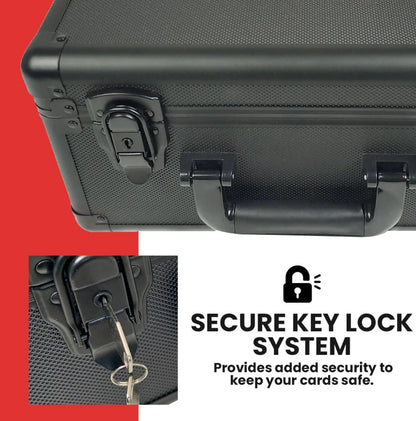 Evoretro Graded Card Storage Box Heavy Duty 3 Rows Red Aluminum