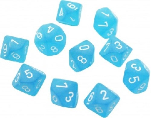 Frosted 10 * D10 Caribbean Blue Chessex Dice (CHX27216)