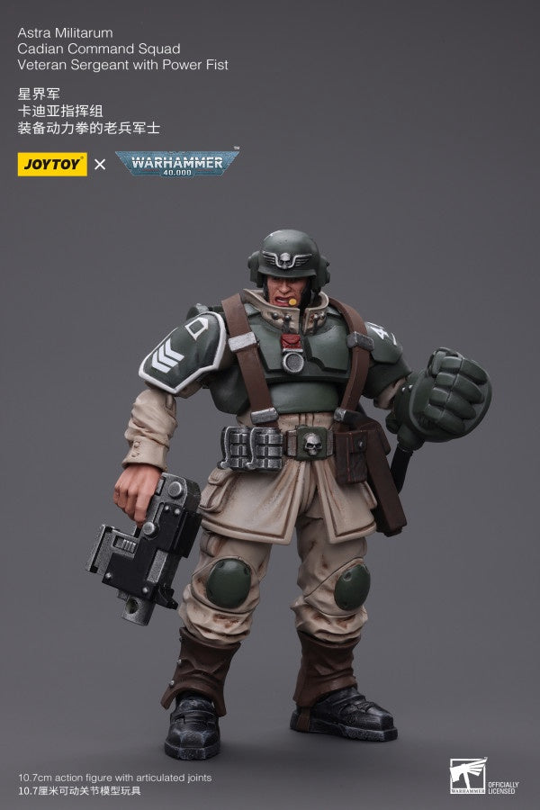 Cadian Command Squad Veteran Sergeant with Power Fist Astra Militarum Joy Toy