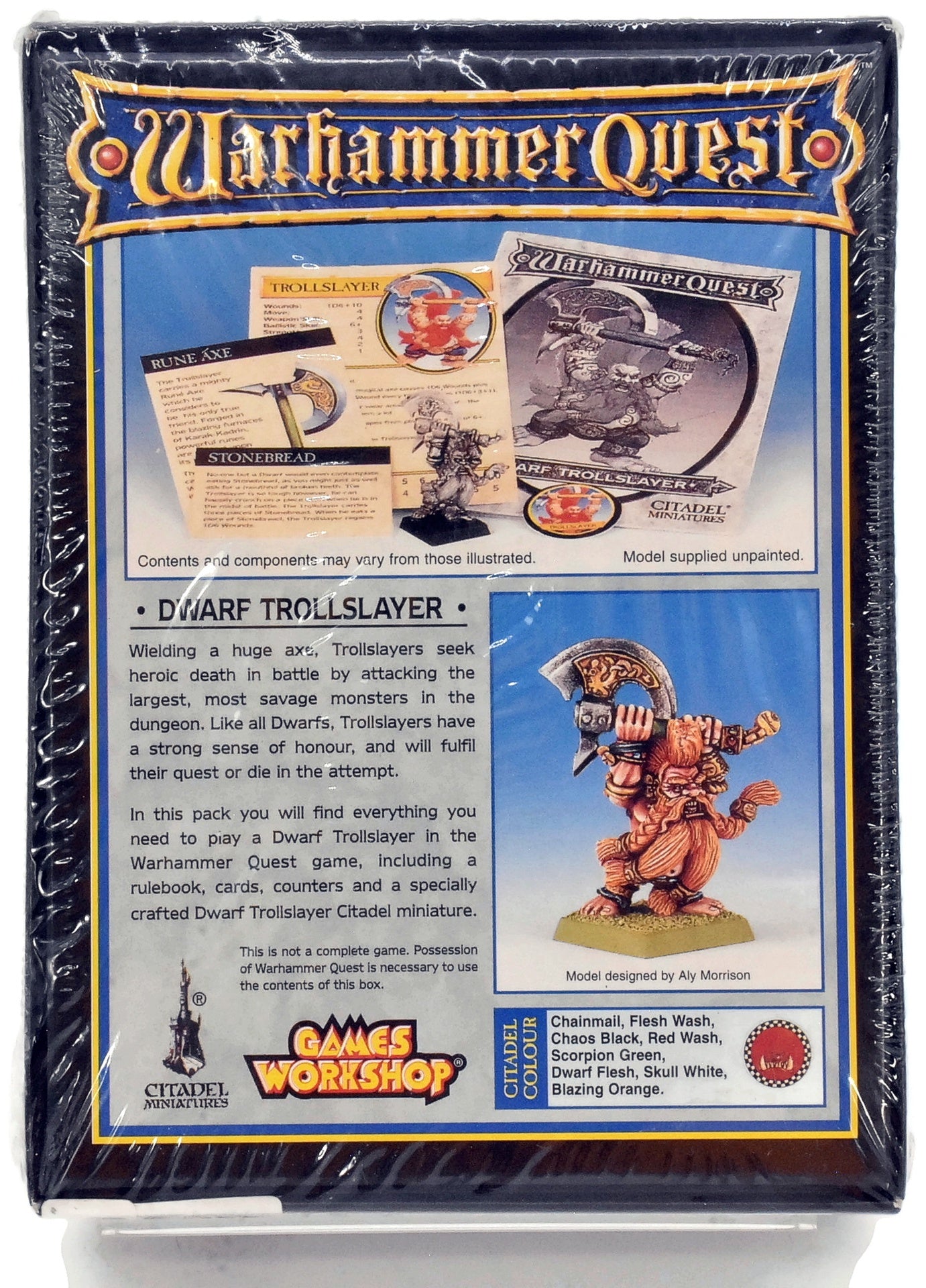 Dwarf Trollslayer #1 Warhammer Fantasy Sealed Warhammer Quest