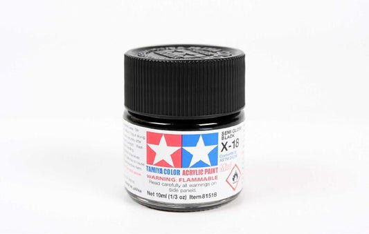 Tamiya Semi-Gloss Black Acrylic Mini (X-18)