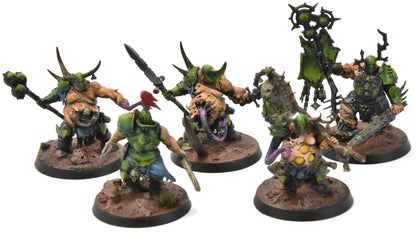 MAGGOTKIN OF NURGLE 5 Putrid Blightkings #2 WELL PAINTED Sigmar