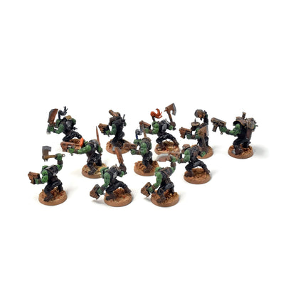 ORKS 10 Ork Boyz With Nob #11 WELL PAINTED 40K