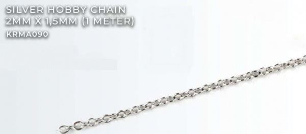 Silver Hobby Chain 2mm X1.5mm (1 meter) (KRMA090)