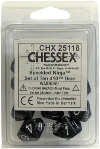 Speckled 10 * D10 Ninja Chessex Dice (CHX25118)
