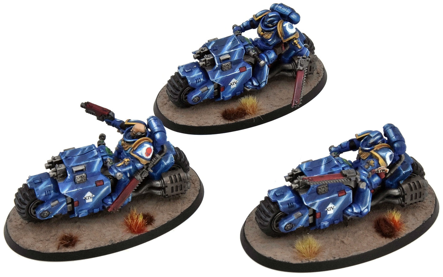 SPACE MARINES 3 Outriders #1 WELL PAINTED Warhammer 40K