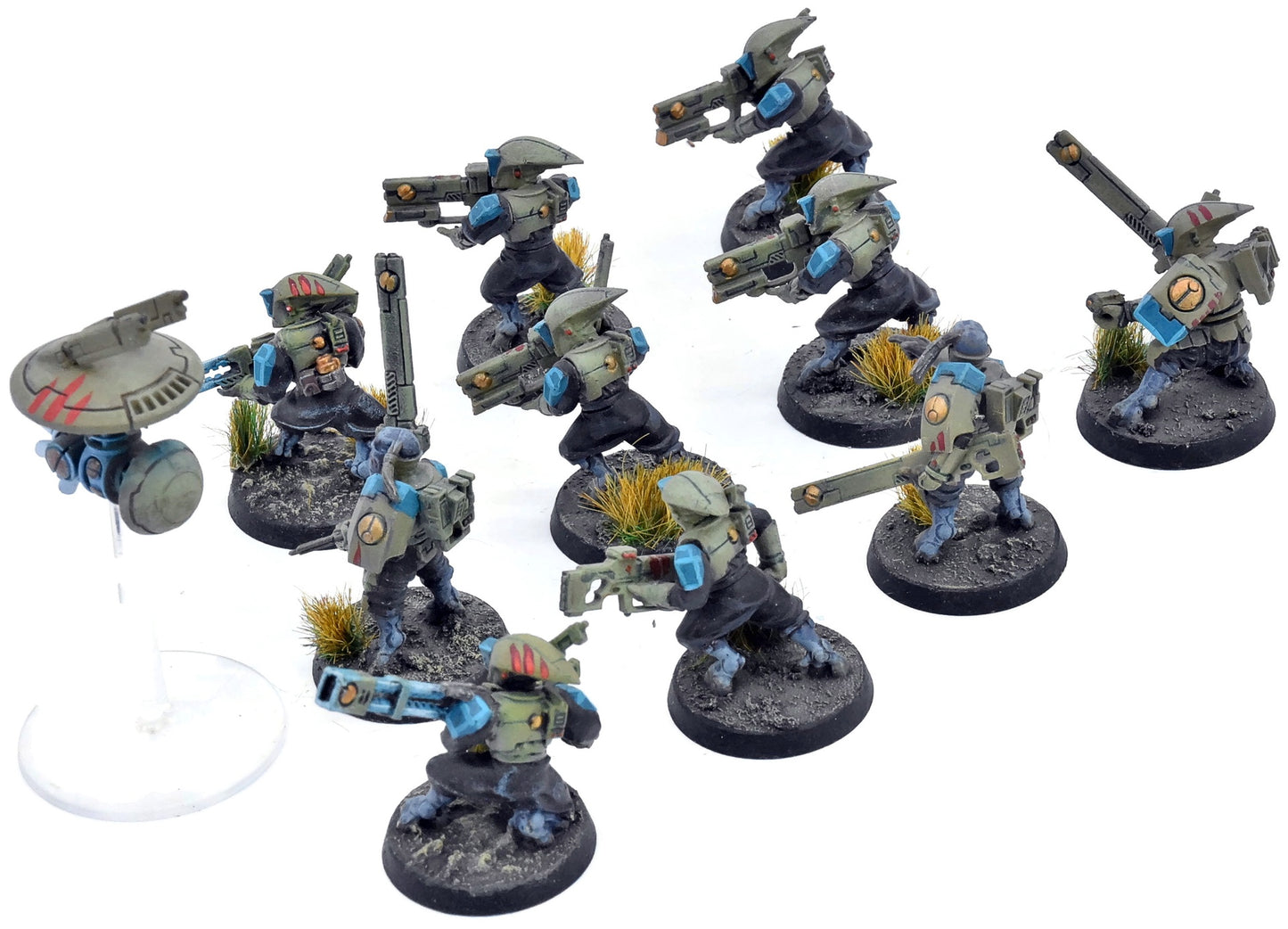 TAU EMPIRE 11 Pathfinder Team With Drones #2 WELL PAINTED Warhammer 40K