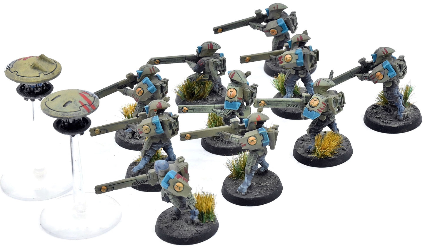 TAU EMPIRE 12 Strike Team #3 WELL PAINTED Warhammer 40K
