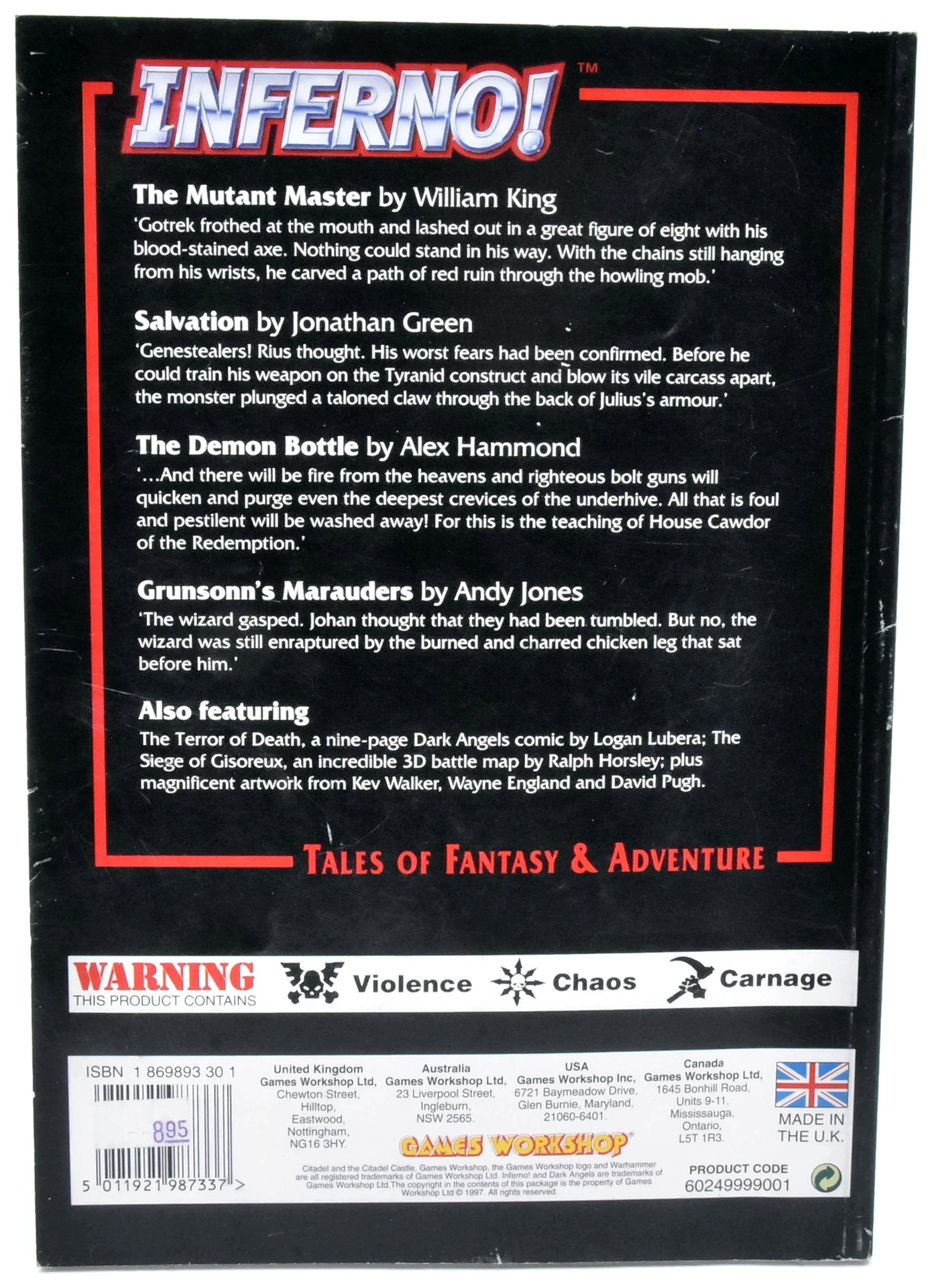 INFERNO Issue 1 USED OK Condition  Book