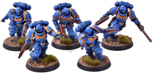 SPACE MARINES 5 Assault Intercessors #1 WELL PAINTED Warhammer 40K 4330