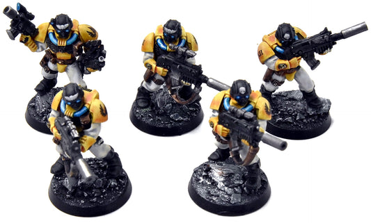 SPACE MARINES Imperial Fists 5 Scout Marines #3 WELL PAINTED Warhammer 40K