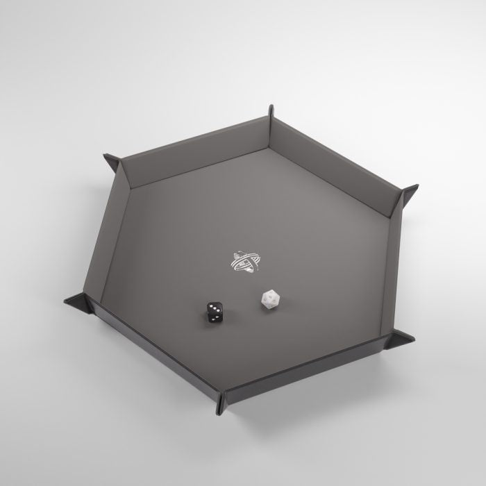 Magnetic Dice Tray - Hexagonal - Black / Gray