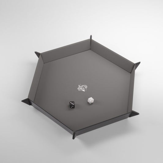 Magnetic Dice Tray - Hexagonal - Black / Gray