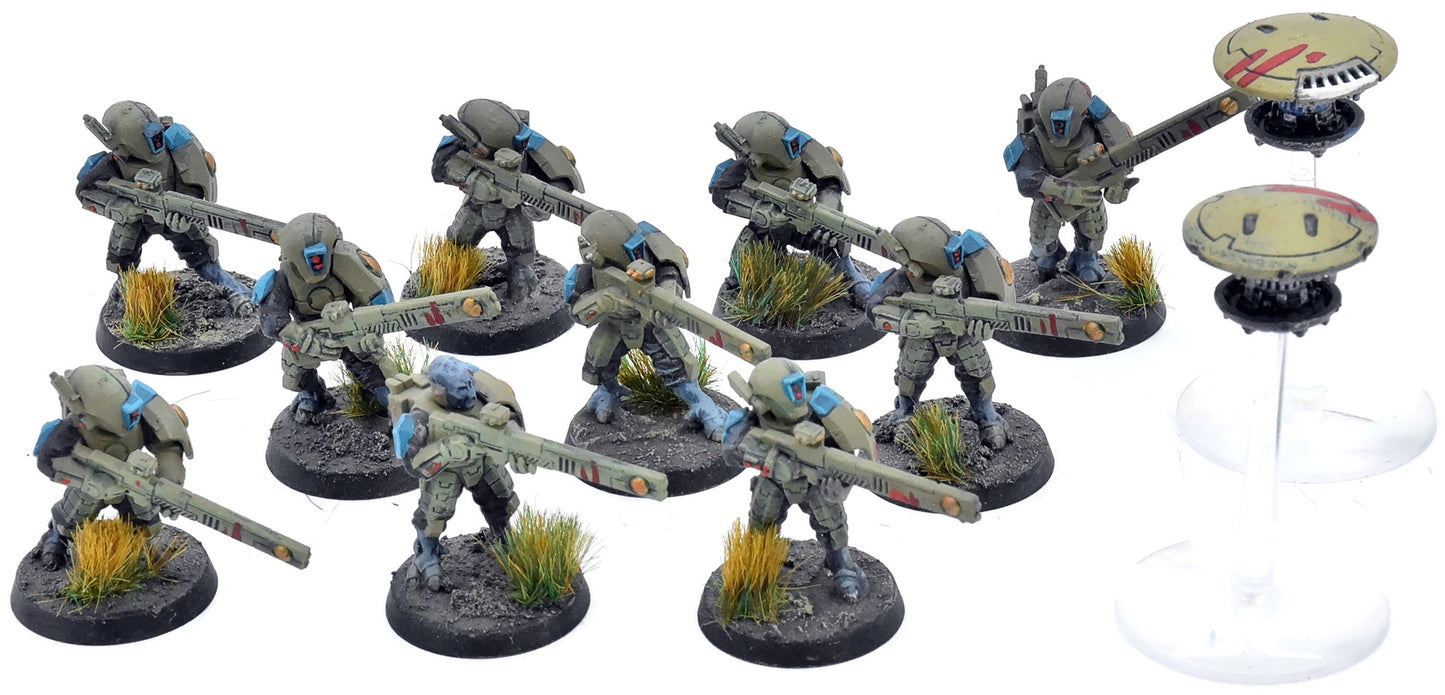 TAU EMPIRE 12 Strike Team #4 WELL PAINTED Warhammer 40K