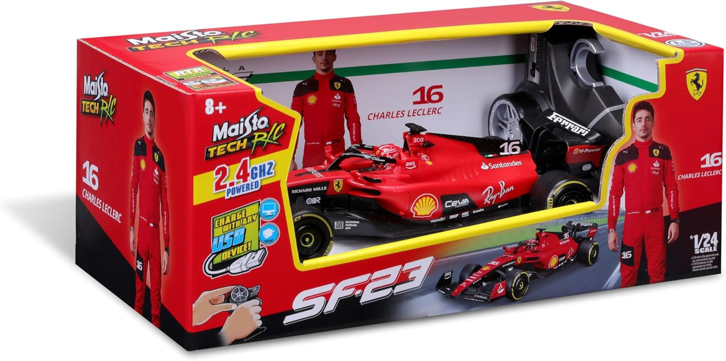 Ferrari SF-23 w/Driver, #16 Charles Leclerc - Maisto 82357 - 1/24 Scale Remote Control Car