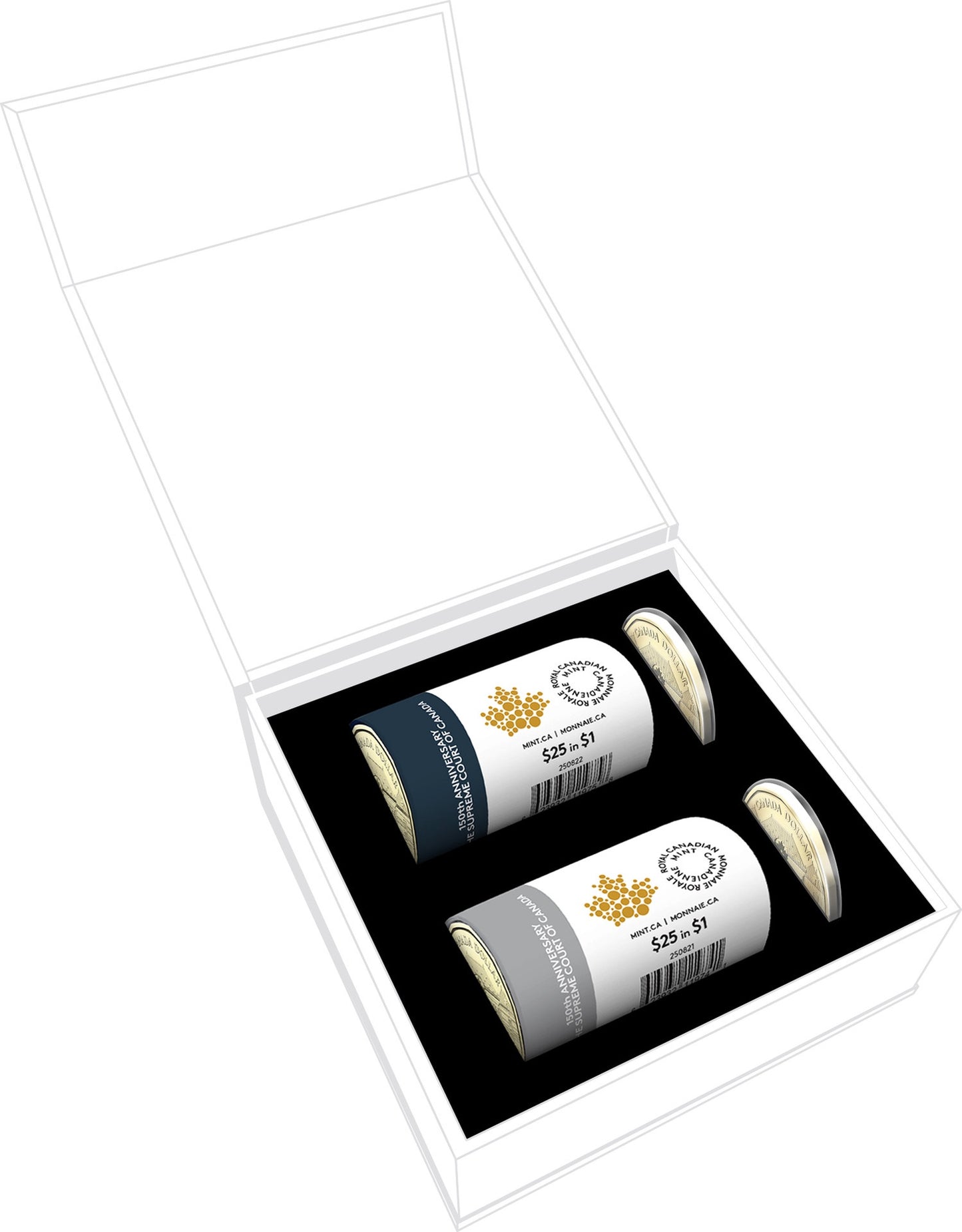 2025 $1 Special Wrap Roll Box Set – 150th Anniversary of the Supreme Court of Canada