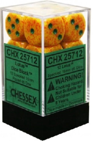 Speckled 12 * D6 Lotus 16mm Chessex Dice (CHX25712)