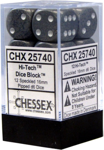 Speckled 12 * D6 Hi-Tech 16mm Chessex Dice (CHX25740)