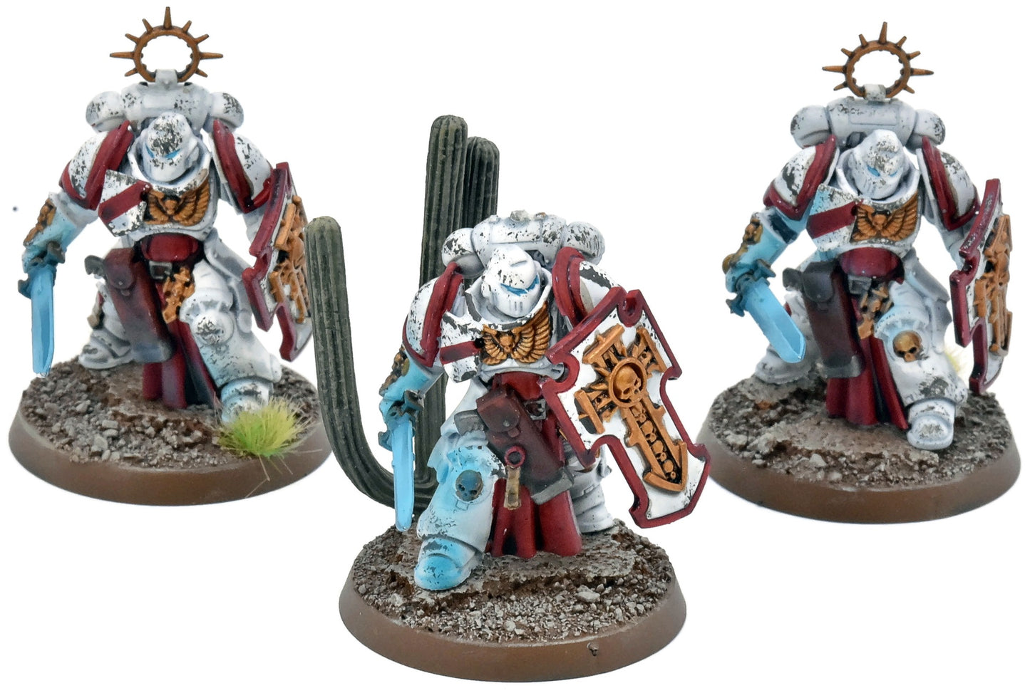 SPACE MARINES 3 Bladeguard Veterans #1 WELL PAINTED 40K White Scars