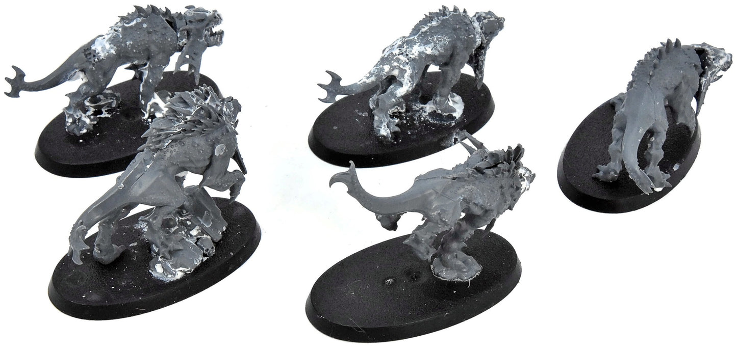 CHAOS DAEMONS 5 Flesh Hounds #4 Warhammer 40K Bad Condition