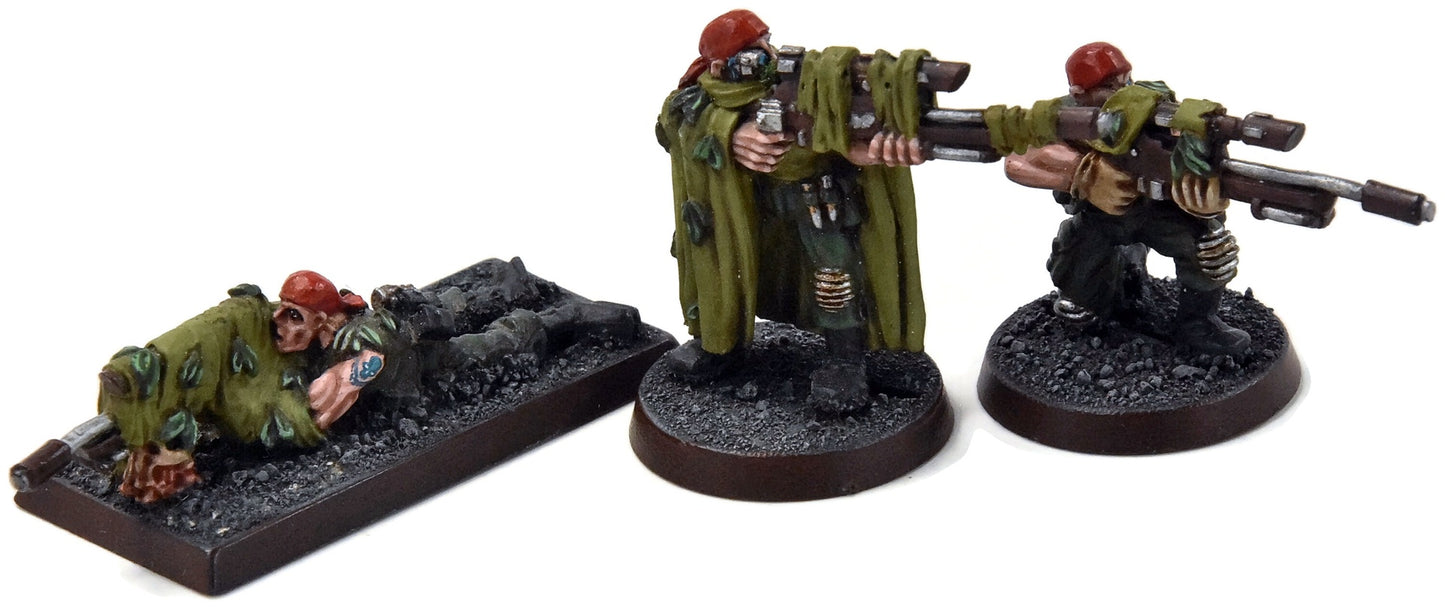 ASTRA MILITARUM 3 Catachan Snipers #1 METAL Warhammer 40K WELL PAINTED