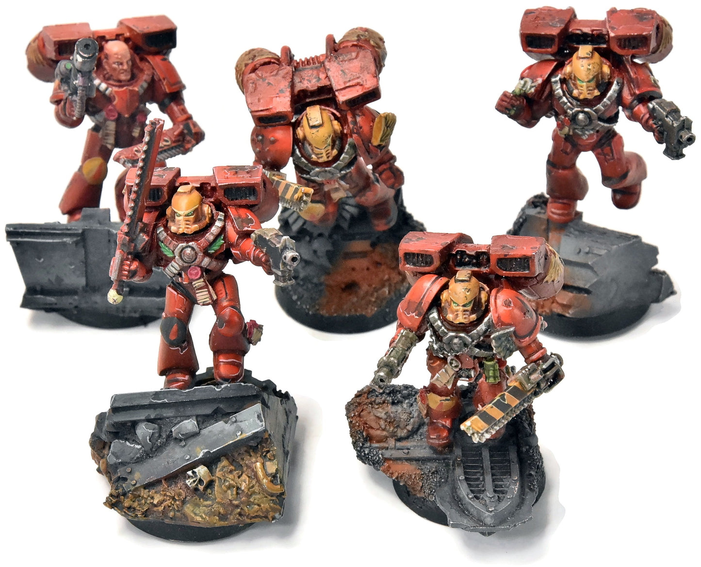 BLOOD ANGELS 5 Assault Squad With Jump Pack #48 WELL PAINTED Warhammer 40K