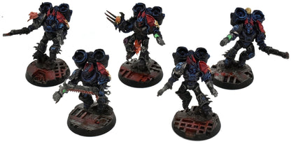 CHAOS SPACE MARINES 5 Raptors #1 WELL PAINTED Warhammer 40K Night Lords