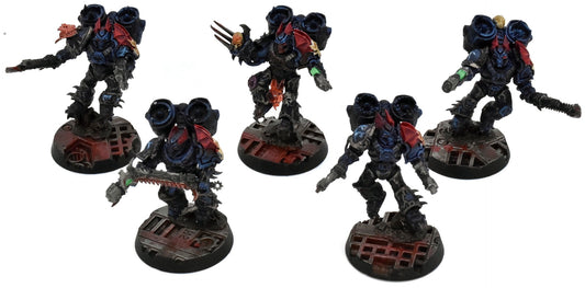 CHAOS SPACE MARINES 5 Raptors #1 WELL PAINTED Warhammer 40K Night Lords