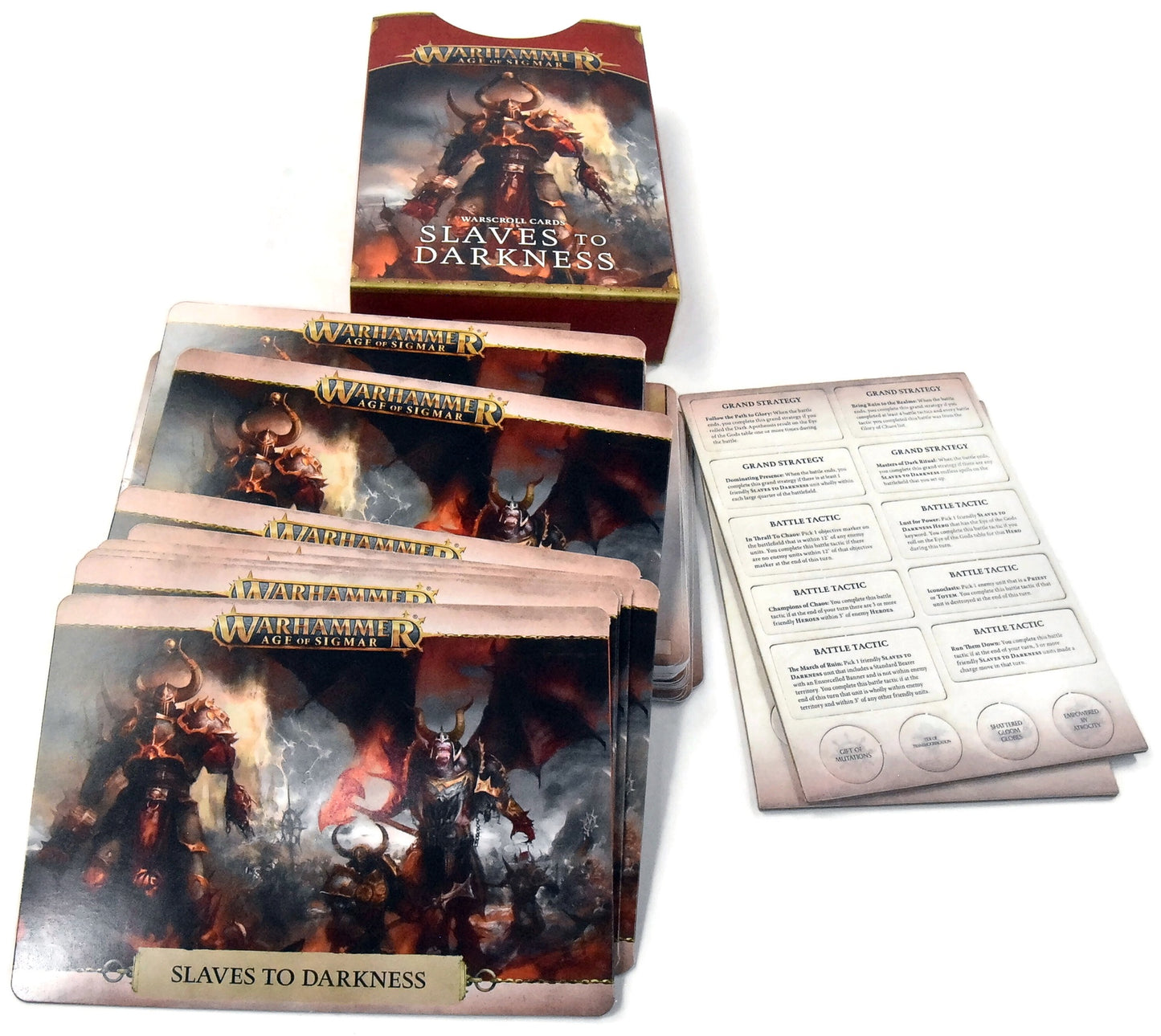 SLAVES TO DARKNESS Warscroll Cards #1 Sigmar