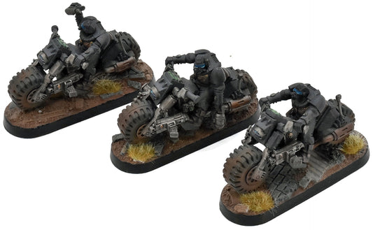SPACE MARINES 3 Scout Bike #1 Warhammer 40K Raven Guard WELL PAINTED