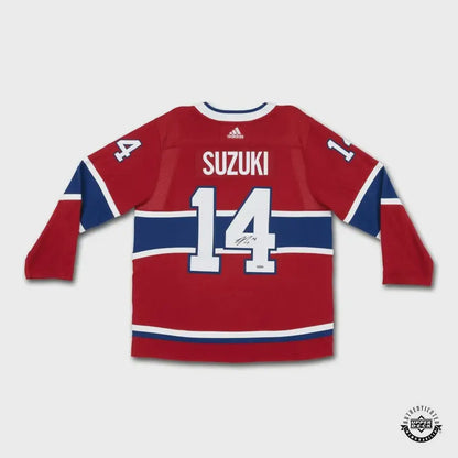 Nick Suzuki Autographed Red Adidas Montreal Canadiens Jersey