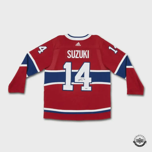 Nick Suzuki Autographed Red Adidas Montreal Canadiens Jersey