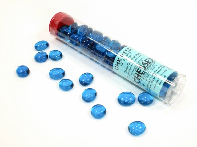 Glass Stones Aqua Qty 40+ 5.5 inches Tube Chessex (CHX01137)