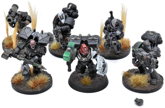 SPACE MARINES 6 Loose Models #1 METAL PARTS WELL PAINTED 40K Some Metal
