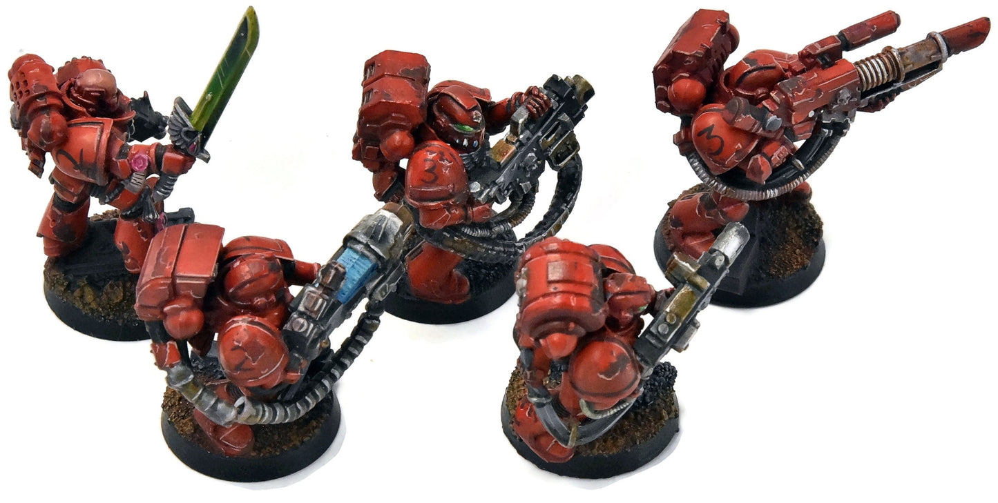 BLOOD ANGELS 5 Devastator Squad #11 Some Parts METAL PRO PAINTED Warhammer 40K