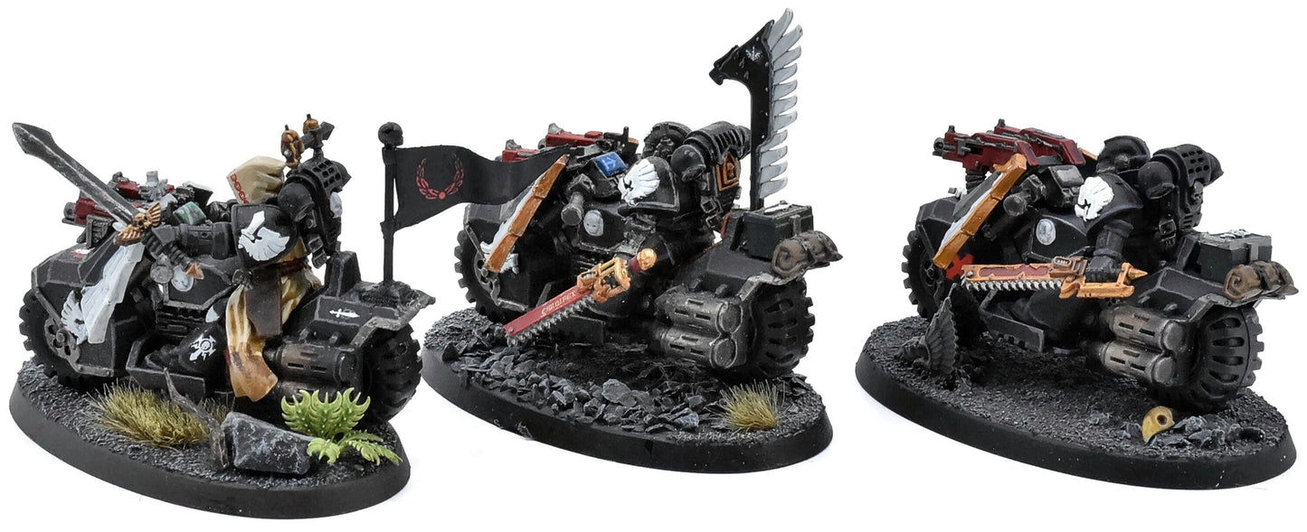 DARK ANGELS 3 Ravenwing Bike Squadron #1 WELL PAINTED Warhammer 40K