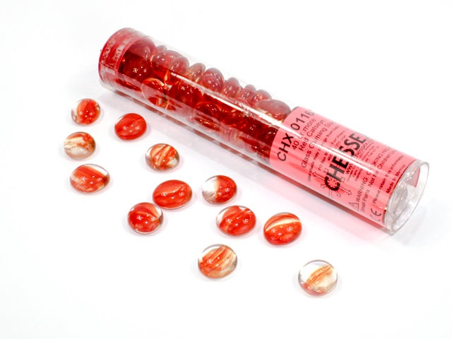 Glass Stones Red Catseye Qty 40 5.5 inches Tube Chessex (CHX01164)