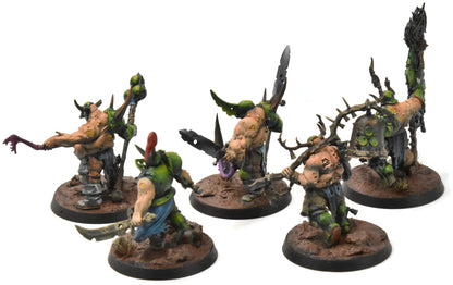 MAGGOTKIN OF NURGLE 5 Putrid Blightkings #2 WELL PAINTED Sigmar