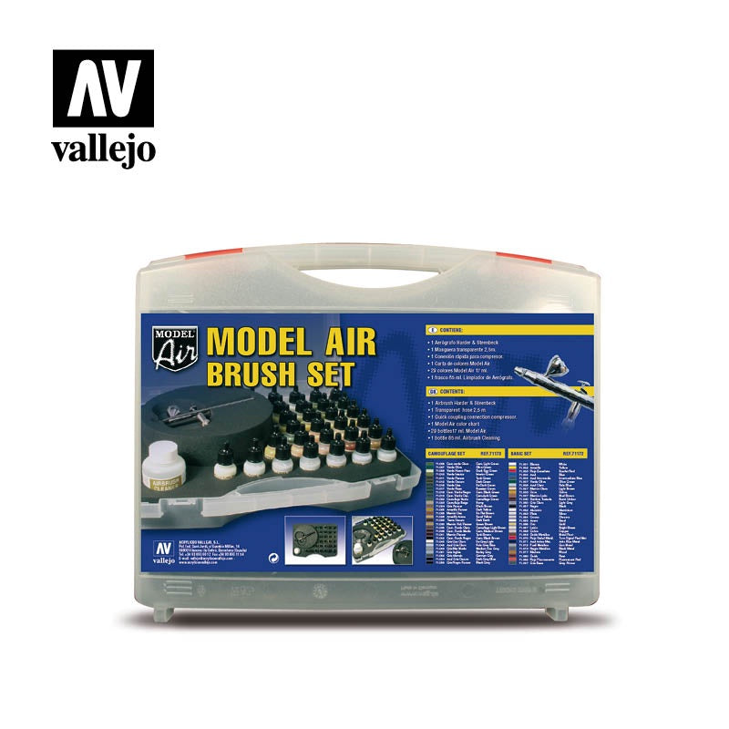 Basic Color Model Air Set With Case Paint Set (29 Colors & Airbrush) (71.172)