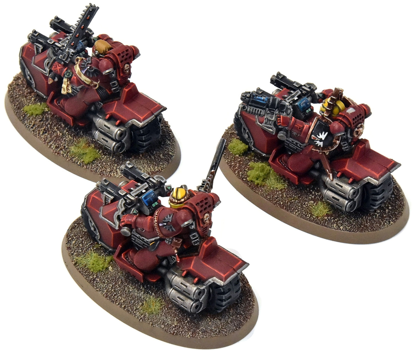 BLOOD ANGELS 3 Scout Bike #1 WELL PAINTED Warhammer 40K Bikes