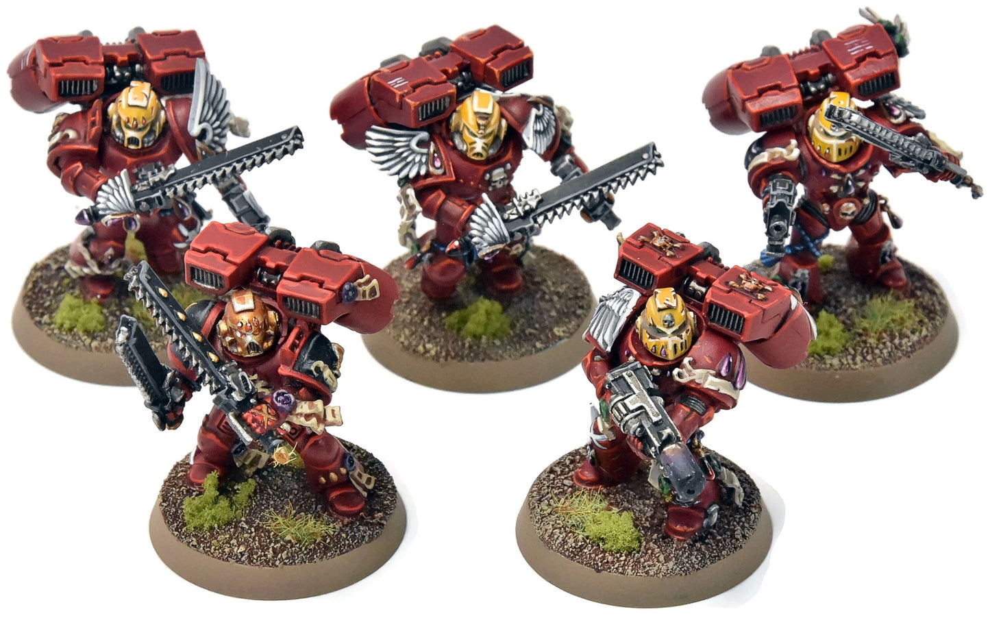 BLOOD ANGELS 5 Vanguard Veteran Squad #16 PRO PAINTED Warhammer 40K