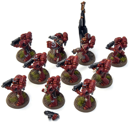 BLOOD ANGELS 10 Tactical marines #1 METAL PRO PAINTED Warhammer 40K