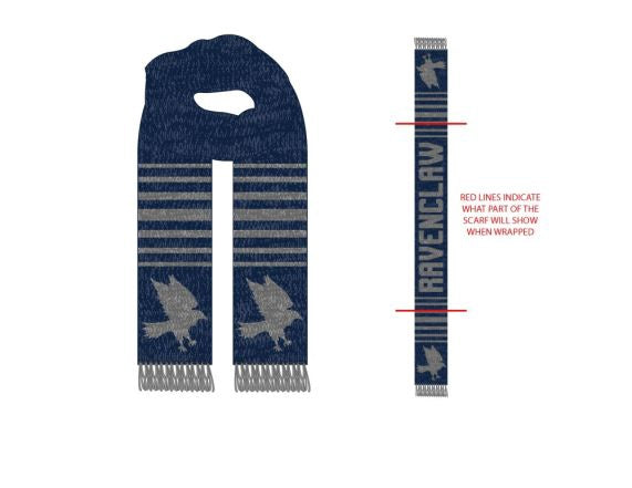 Écharpe Harry Potter - Serdaigle - Jacquard rayé chiné bleu