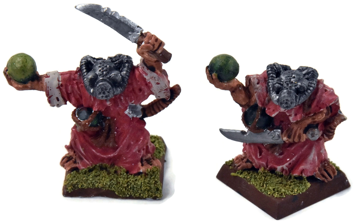 SKAVEN 2 Skryre Acolytes #4 METAL No backpacks Warhammer Fantasy