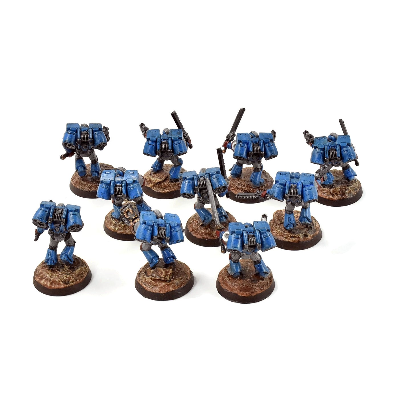SPACE MARINES 10 Assault Marines #1 WELL PAINTED 40K Ultramarines